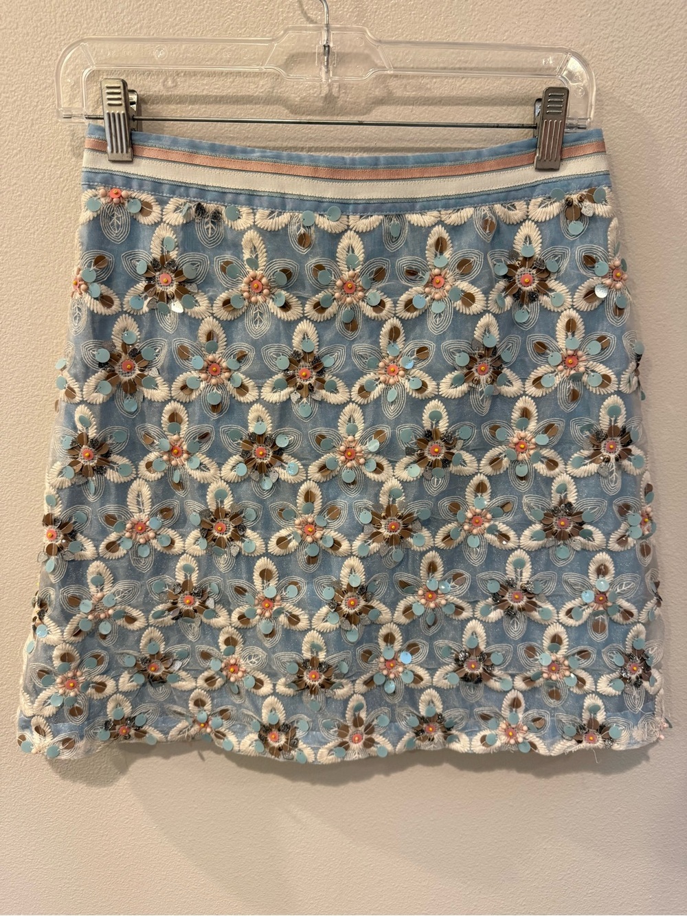 Maeve by Anthropologie Persephone Sequined Beaded Mini Skirt
